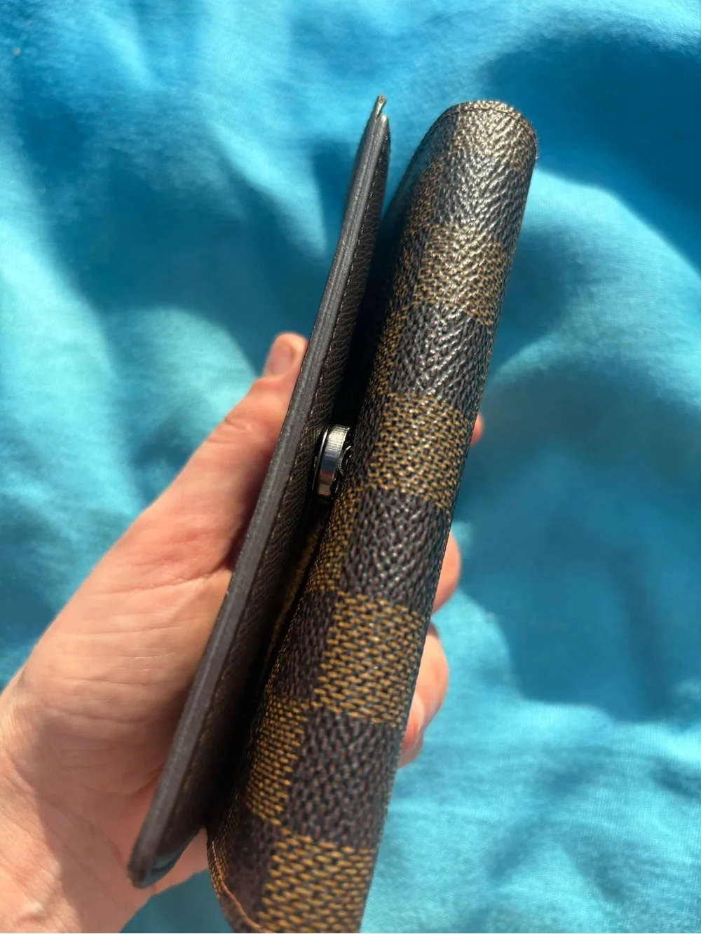 Louis Vuitton Brown & Dark Brown Check Card Holder wallet